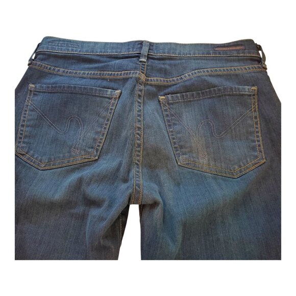 CITIZENS OF HUMANITY SZ 27 (29"W) Short Amber Bootcut Dark Wash Distress Jeans - Picture 6 of 11